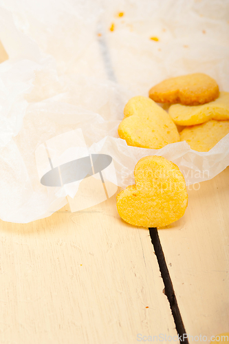 Image of heart shaped shortbread valentine cookies