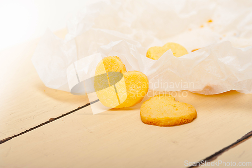 Image of heart shaped shortbread valentine cookies