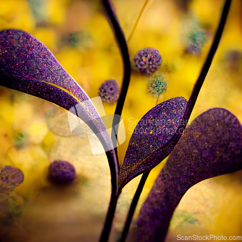Image of Purple and yellow abstract flower Illustration.