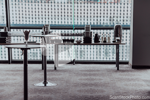 Image of A table in a modern hotel with dishes ready to serve guests