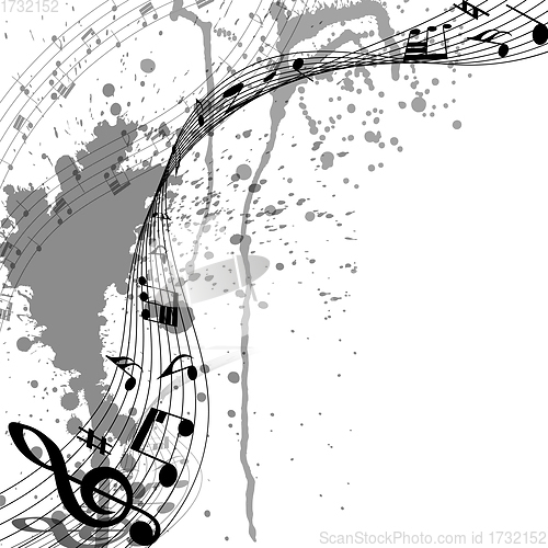 Image of Grunge Musical Notes Design