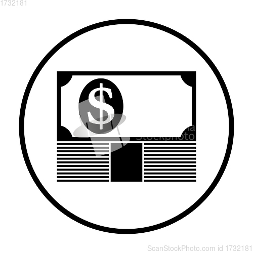 Image of Banknote On Top Of Money Stack Icon