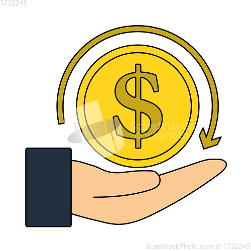 Image of Cash Back Coin To Hand Icon