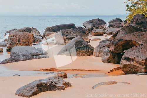 Image of masoala beach with big stones, Madagascar