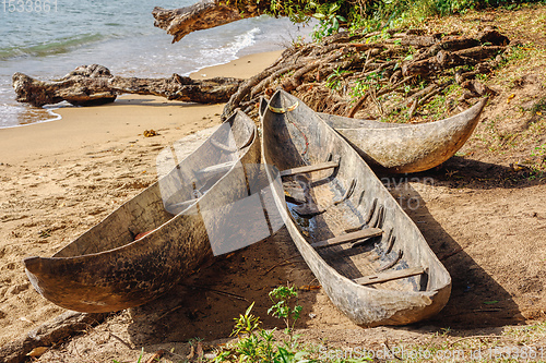 Image of traditional wooden fishing boat on Masoala, Madagascar