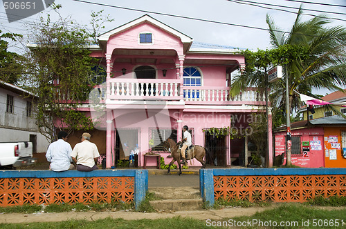 Image of editorial downtown scene brig bar corn island nicaragua