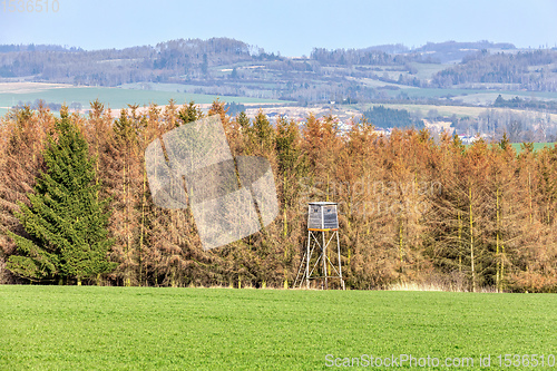 Image of Wooden Hunters High Seat, hunting tower