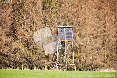 Image of Wooden Hunters High Seat, hunting tower