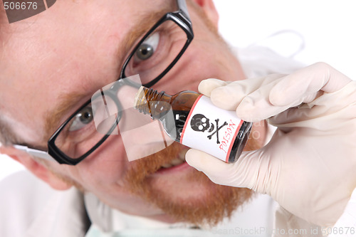 Image of doctor with poison bottle 