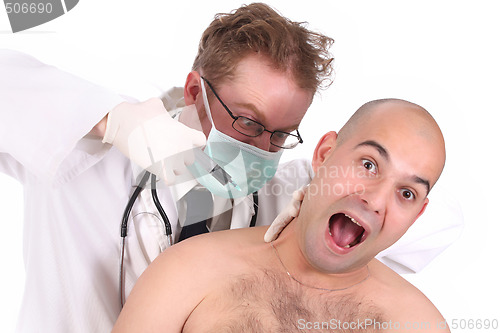 Image of doctor injecting a funk patient 