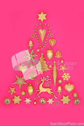 Image of Christmas Tree Surreal Gold Bauble Decoration