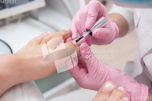 Image of Procedure of pedicure in beauty salon