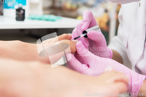 Image of Procedure of pedicure in beauty salon