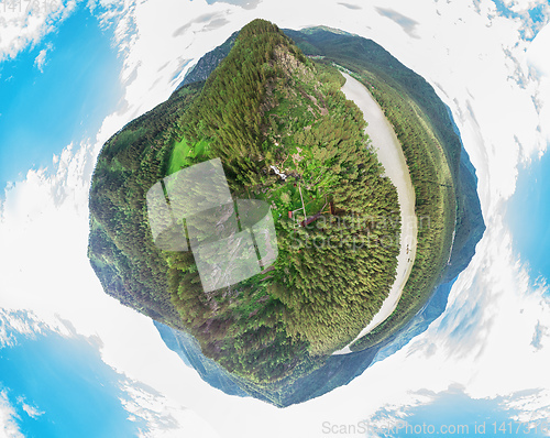 Image of 360 panorama of summer Altai Mountains