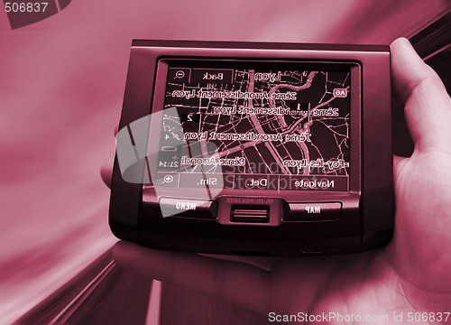 Image of GPS in a man hand