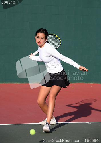 Image of Girl playing tennis