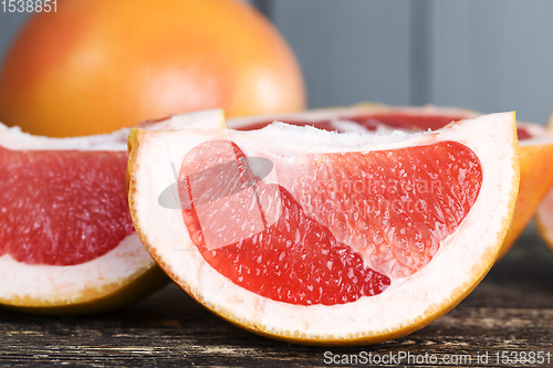 Image of peeled pink grapefruit