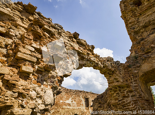 Image of crumbling old brick tower