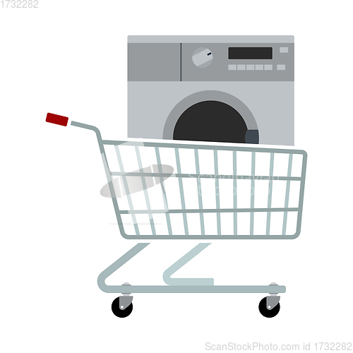 Image of Shopping Cart With Washing Machine Icon