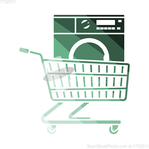 Image of Shopping Cart With Washing Machine Icon