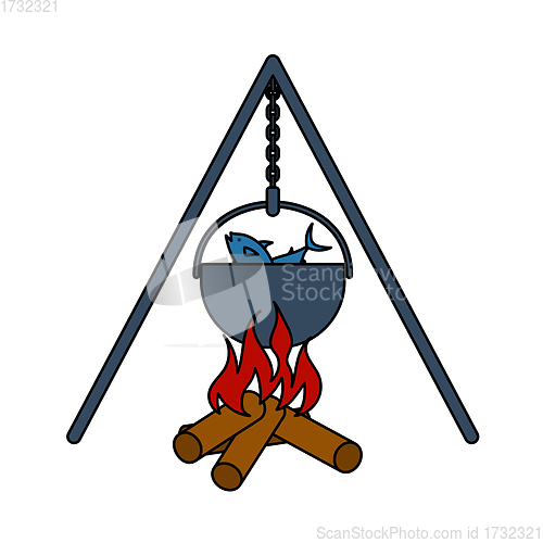 Image of Icon Of Fire And Fishing Pot