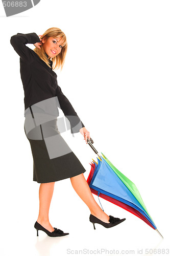 Image of woman with umbrella  