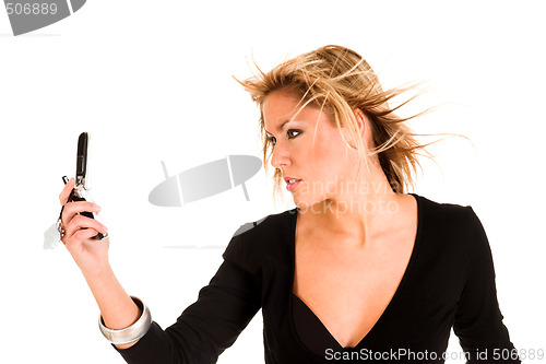 Image of woman calling by mobile phone