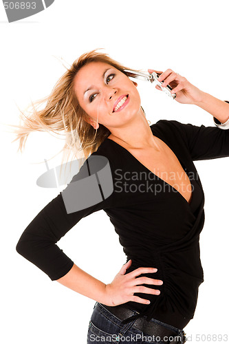 Image of woman calling by mobile phone