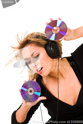 Image of woman listening music