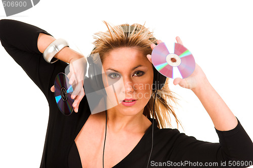 Image of woman listening music