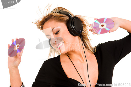 Image of woman listening music