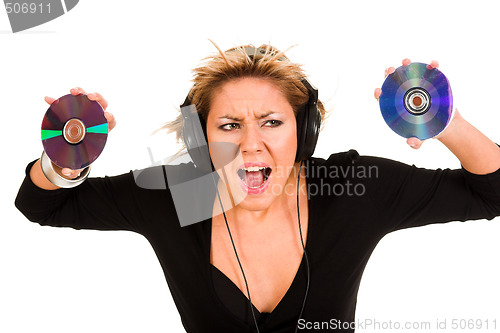 Image of woman listening music