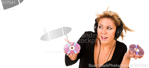 Image of woman listening music