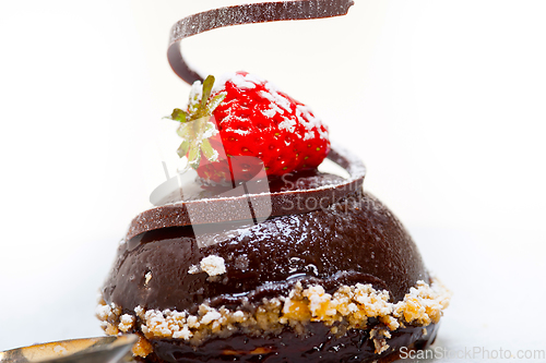 Image of fresh chocolate strawberry mousse