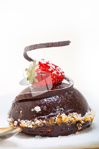 Image of fresh chocolate strawberry mousse