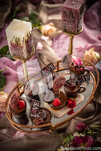 Image of Fancy mousse in little chocolate bowls