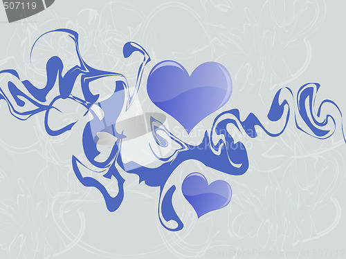 Image of Abstract Blue Hearts 