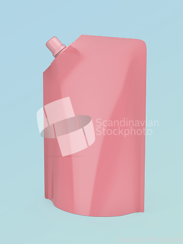 Image of Pink stand-up pouch with spout