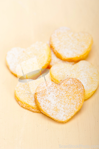 Image of heart shaped shortbread valentine cookies