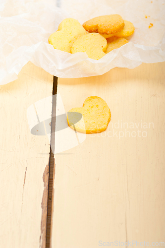 Image of heart shaped shortbread valentine cookies