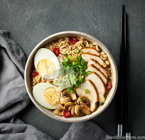 Image of bowl of asian noodle soup ramen