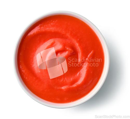 Image of bowl of red tomato sauce ketchup