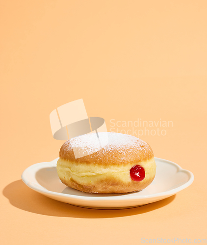 Image of freshly baked jelly donut