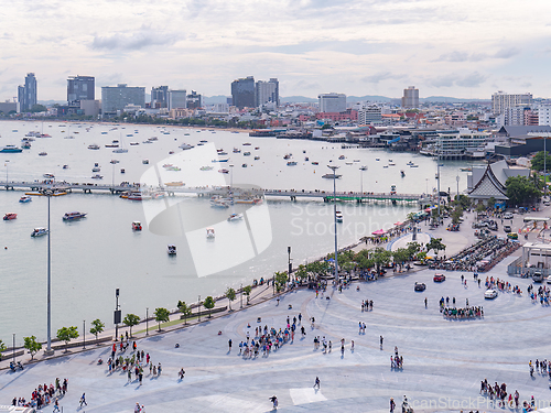 Image of Tourists at Bali Hai Pier in Pattaya, Thailand