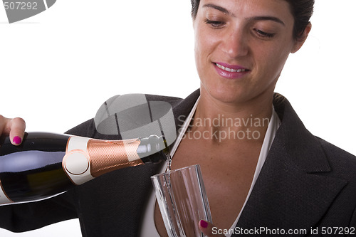 Image of woman drinking champagne