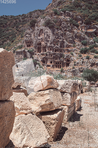 Image of Ancient lycian Myra rock tomb