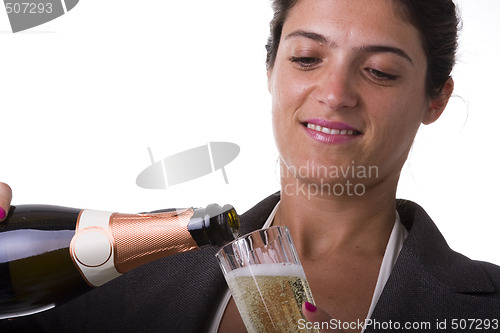 Image of woman drinking champagne