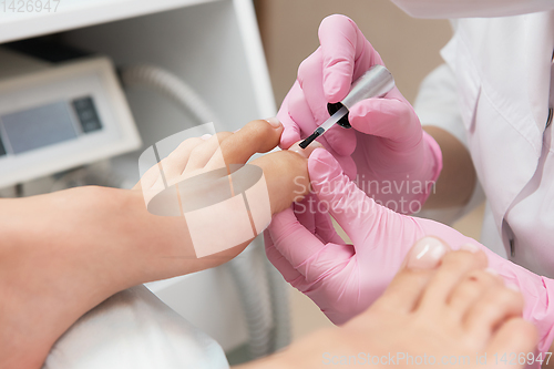 Image of Procedure of pedicure in beauty salon