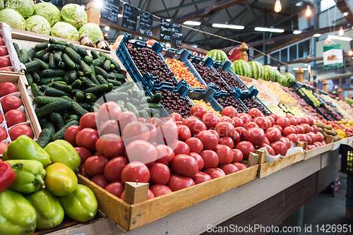 Image of Vegetable farmer market counter