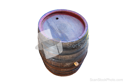 Image of very old wooden barrel